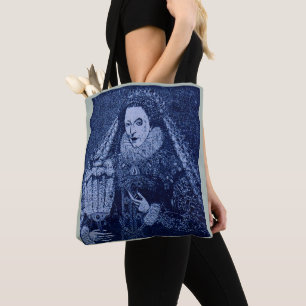 Queen Elizabeth I in blue Tote Bag