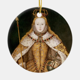 Queen Elizabeth I in Coronation Robes Ceramic Tree Decoration