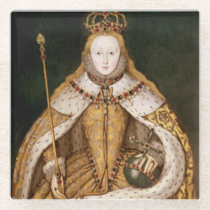 Queen Elizabeth I in Coronation Robes Glass Coaster