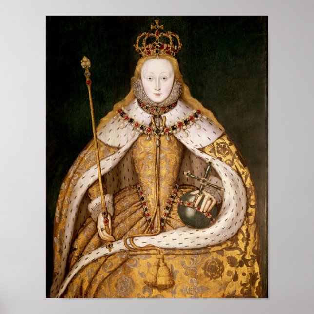 Queen Elizabeth I in Coronation Robes Poster (Front)