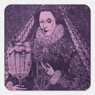 Queen Elizabeth I in purple Square Sticker