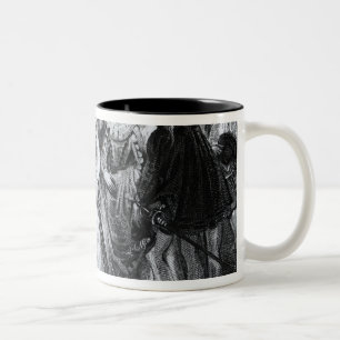 Queen Elizabeth I  Knighting Francis Drake Two-Tone Coffee Mug