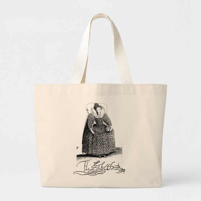 Queen Elizabeth I Tudor Totebag Large Tote Bag (Front)