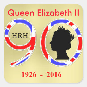 Queen Elizabeth II Of England 90th Birthday Square Sticker
