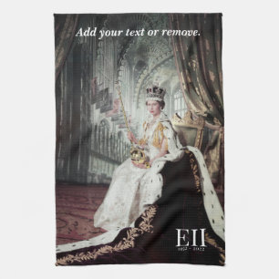 Queen Elizabeth II on the Coronation Day, Tea Towel
