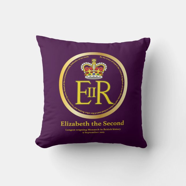 Queen Elizabeth II Reign Cushion (Front)