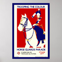 Queen Elizabeth II Retro Trooping the Colour art P