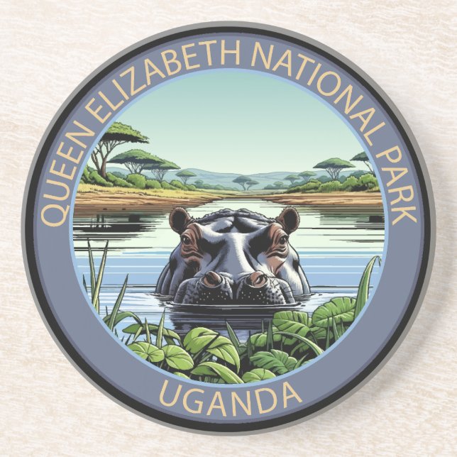 Queen Elizabeth National Park Uganda Coaster (Front)