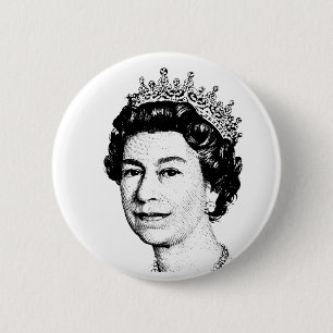 QUEEN ELIZABETH PIN BACK BADGE