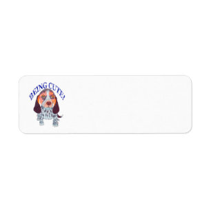 QUEEN ELIZABETH POCKET BEAGLE BEING CUTE INDIGO RETURN ADDRESS LABEL