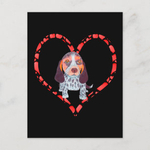 QUEEN ELIZABETH POCKET BEAGLE HEART HOLIDAY POSTCARD