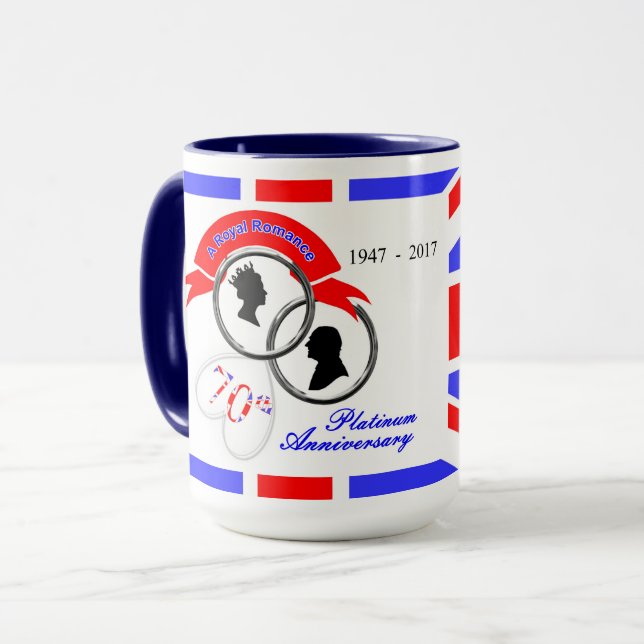 Queen Elizabeth Prince Philip 70th Anniversary Mug (Front Left)