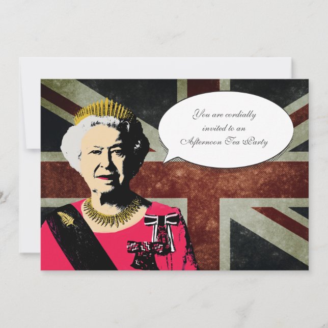 Queen Elizabeth Tea Party Invitation (Front)