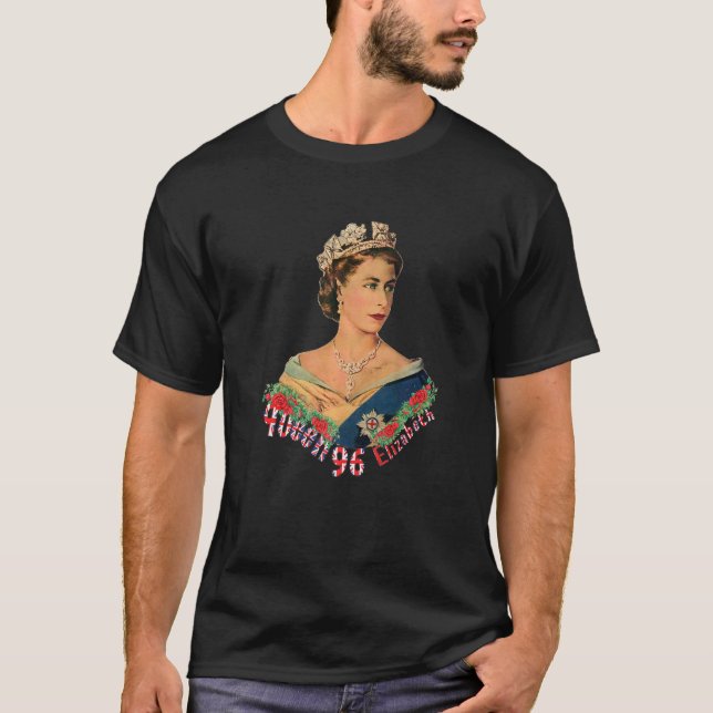 Queen Elizabeth's II British Crown Majesty Queen E T-Shirt (Front)