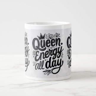 Queen energy all day! 👑✨ Keep glowing and owning Large Coffee Mug