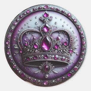 Queen Esther Crown - Purple Royalty  Classic Round Sticker