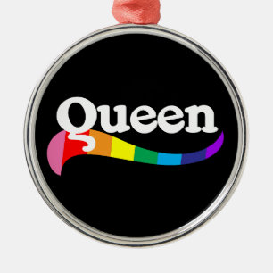 QUEEN Fabulous Drag Title Gay Community Queer Metal Ornament
