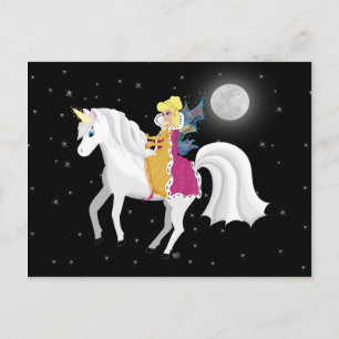 Queen Faery and Unicorn Postcard