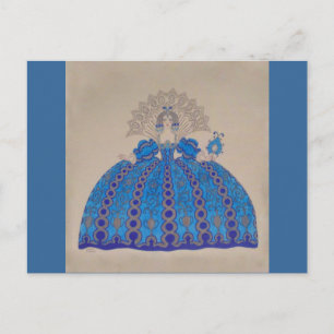 Queen Fashion Plate ~ Postcard French Vintage
