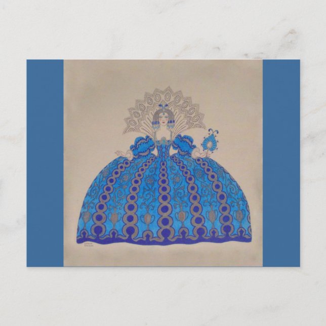 Queen Fashion Plate ~ Postcard French Vintage (Front)