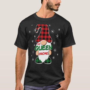 Queen Gnome Buffalo Plaid Matching Family Christma T-Shirt
