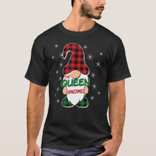 Queen Gnome Buffalo Plaid Matching Family Christma T-Shirt
