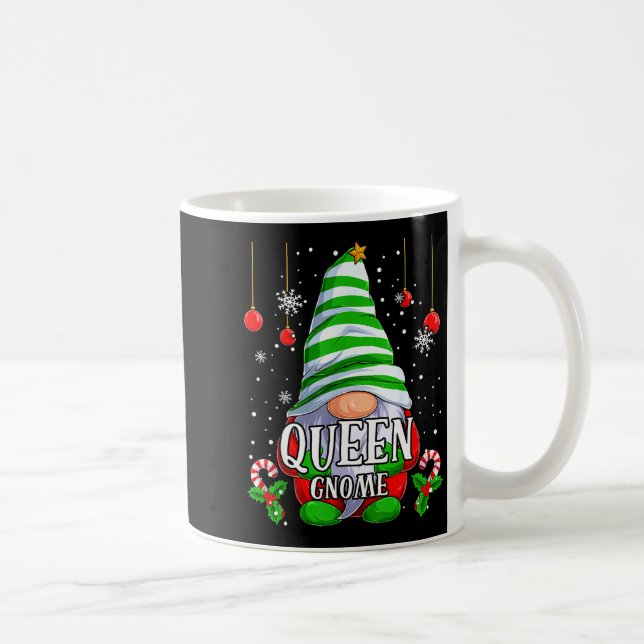 Queen Gnome Christmas Pajamas Matching Family Grou Coffee Mug (Right)
