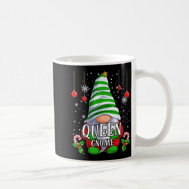 Queen Gnome Christmas Pajamas Matching Family Grou Coffee Mug (Right)