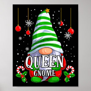 Queen Gnome Christmas Pajamas Matching Family Grou Poster