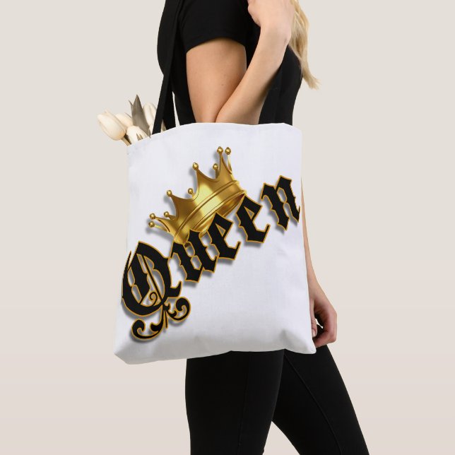 Queen Gold Crown shopping tote bag (Close Up)