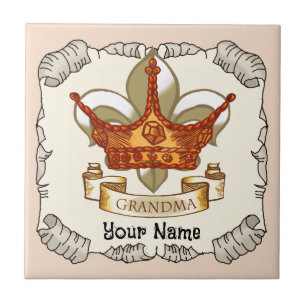 Queen Grandma Crown custom name Ceramic Tile