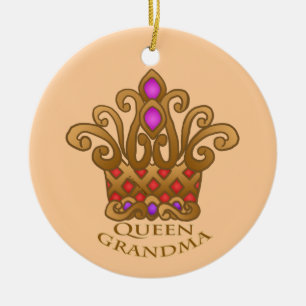 Queen Grandma custom Ceramic Ornament