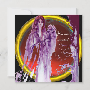 QUEEN GUINEVERE Red Purple Fantasy Invitation