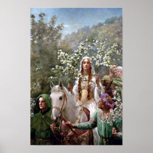 Queen Guinevere's Maying by John Collier Poster