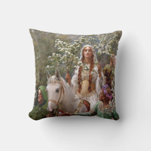Queen Guinevere's Maying c. 1900 by John Collier Cushion