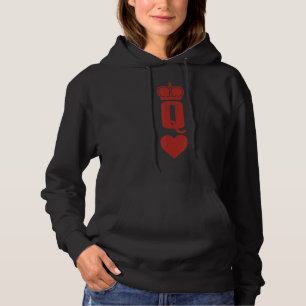 Queen Hearts Crown Gambler Cards Game Player Humo Hoodie