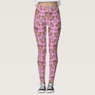 Queen Hearts Gold Crown Tiaras pink lilac leggings