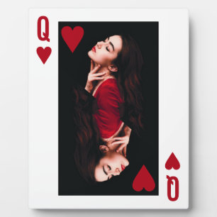 Queen Hearts Playing Card Valentine Photo Plaque