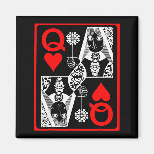 Queen Hearts Valentines Day Couples Matching Gift Magnet