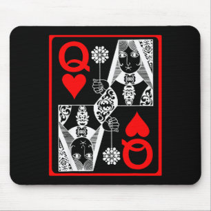 Queen Hearts Valentines Day Couples Matching Gift Mouse Pad