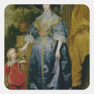 Queen Henrietta Maria and her dwarf Square Sticker