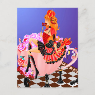 Queen in teacup Postcard