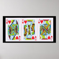 Queen,King,Jack of Hearts