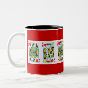 Queen,King,Jack of Hearts Two-Tone Coffee Mug