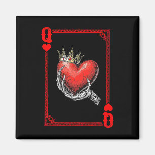 Queen King Of Hearts Playing Card Couple Matching Magnet