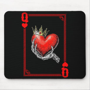 Queen King Of Hearts Playing Card Couple Matching Mouse Pad