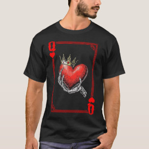 Queen King Of Hearts Playing Card Couple Matching T-Shirt
