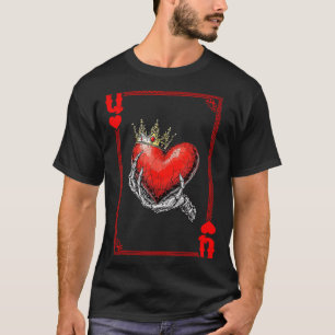 Queen King Of Hearts Playing Card Couple Matching  T-Shirt