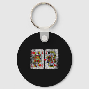 Queen King Of Hearts Playing Cards Valentines Day Key Ring