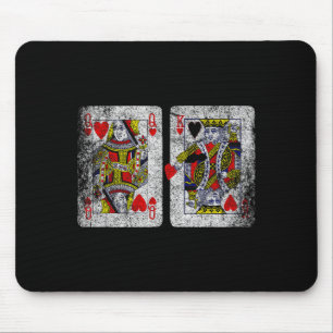 Queen King Of Hearts Playing Cards Valentines Day Mouse Pad
